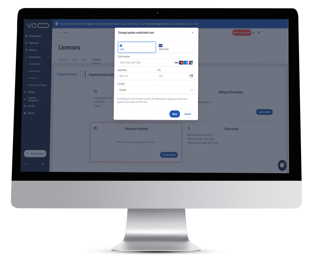 Mock-Up Payment Methode